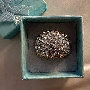 Sz 9 Gold Tone CZ Pave Marked But Can’t Make It Out